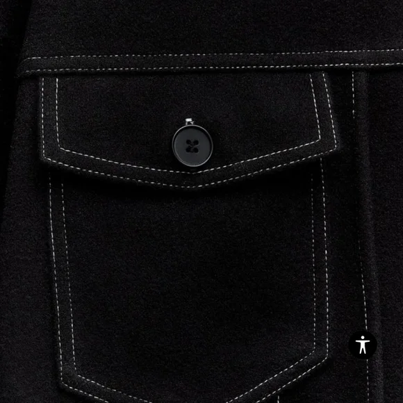 ZARA FELT TEXTURE JACKET WITH TOPSTITCHING - Picture 6 of 6